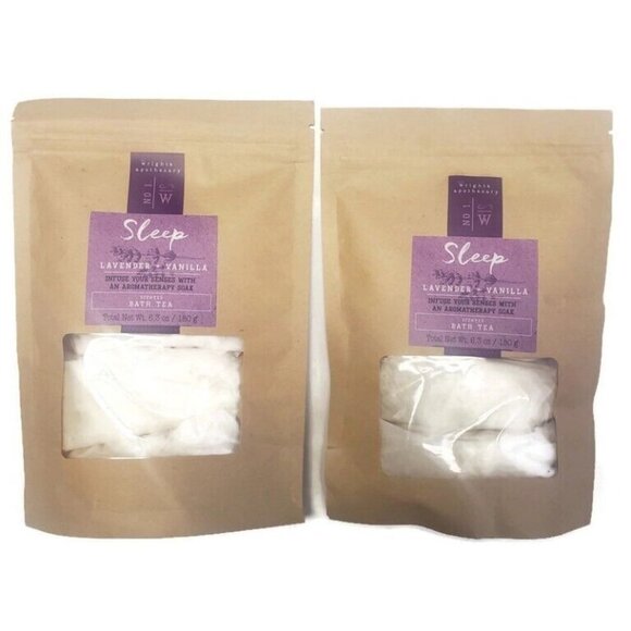 Wrights Apothecary Other - Lot of 2 Wrights Apothecary Scented Bath Tea Sleep Lavender Vanilla 6.3 oz Each
